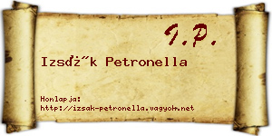 Izsák Petronella névjegykártya